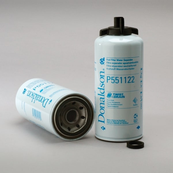 Fuel Filter, Water Separator Spin-On Twist&Drain, P551122